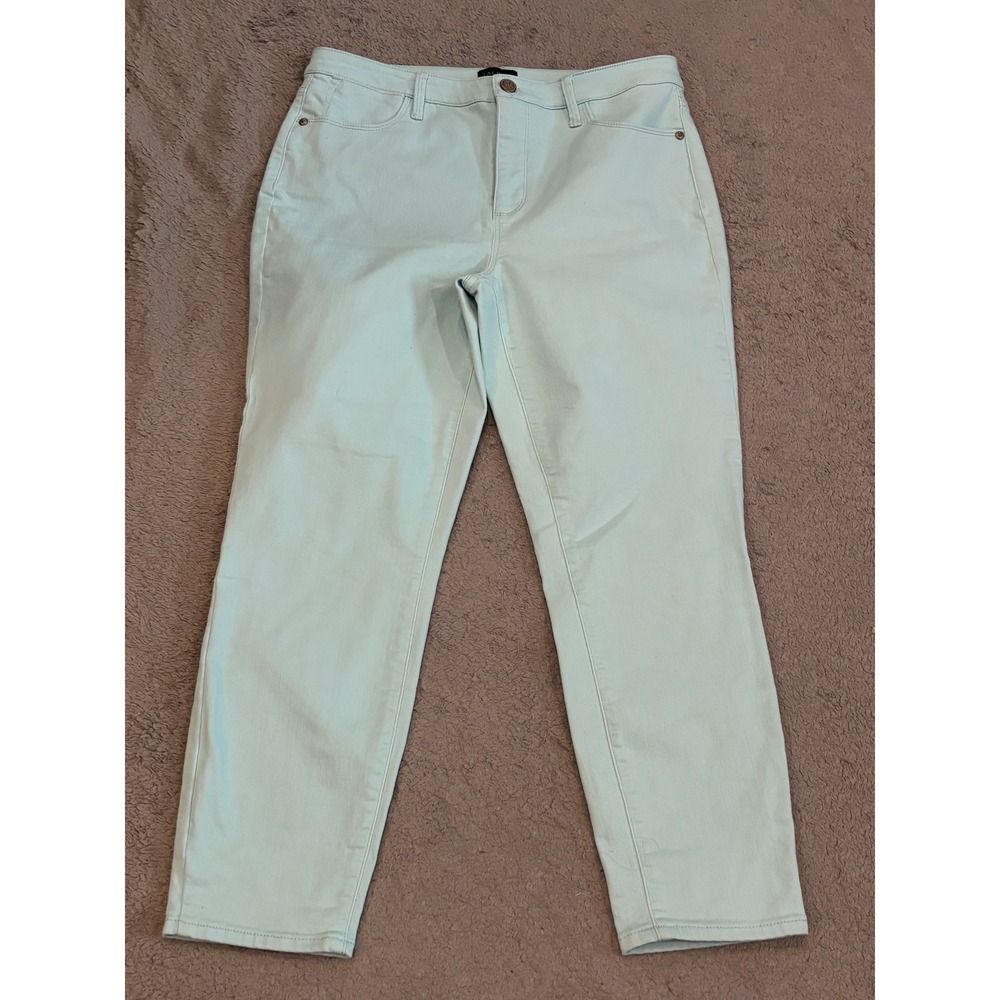 Talbots Mint Green Jegging Crop Pants Womens Size 8 Stretch Denim Slim Fit